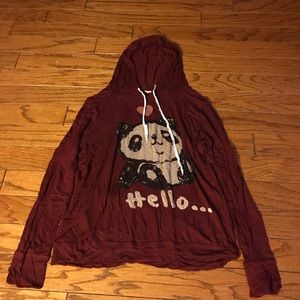 Maroon panda hoodie